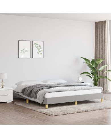 Cadre de lit sans matelas gris clair 180x200 cm tissu | Mobilier & Déco