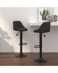 Tabourets de bar lot de 2 noir velours | Mobilier & Déco