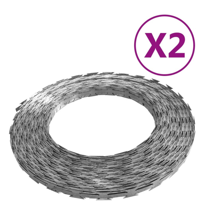 Fils barbelés BTO-22 2 pcs 100 m Acier | Mobilier & Déco