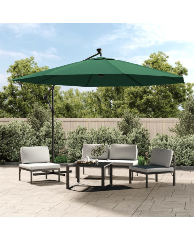 Parasol de jardin en porte-à-feux et lumières LED mât en métal | Mobilier & Déco