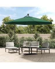 Parasol de jardin en porte-à-feux et lumières LED mât en métal | Mobilier & Déco