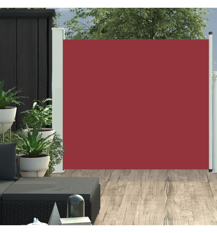 Auvent latéral rétractable de patio 100x300 cm Rouge | Mobilier & Déco