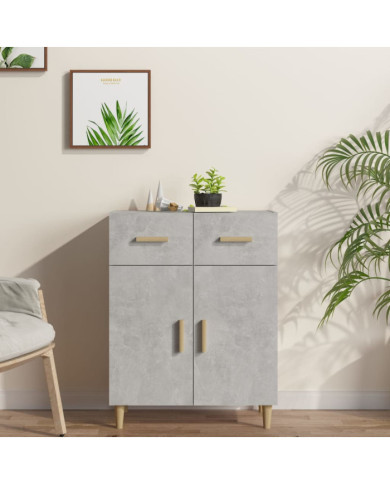 Buffet gris béton 69,5x34x89 cm bois d'ingénierie | Mobilier & Déco