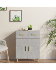 Buffet gris béton 69,5x34x89 cm bois d'ingénierie | Mobilier & Déco
