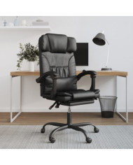Fauteuil inclinable de bureau Noir Similicuir | Mobilier & Déco