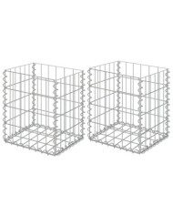 Paniers de gabion 2 pcs Acier galvanisé 30x30x40 cm | Mobilier & Déco