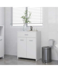 Armoire de salle de bain blanc 60x33x80 cm bois d’ingénierie | Mobilier & Déco