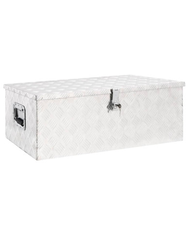 Boîte de rangement Argenté 90x47x33,5 cm Aluminium | Mobilier & Déco