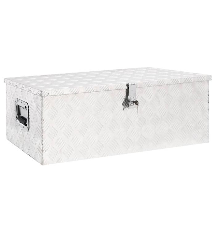 Boîte de rangement Argenté 90x47x33,5 cm Aluminium | Mobilier & Déco