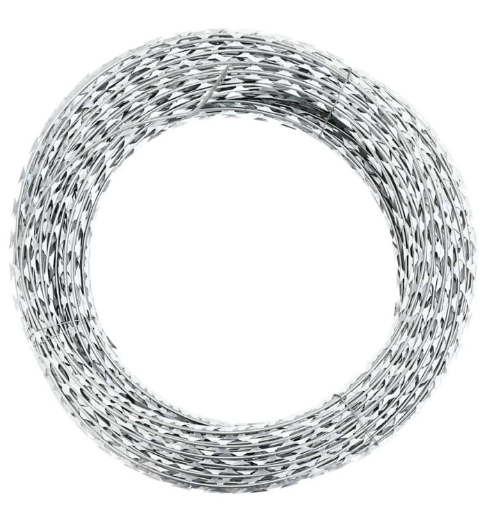 Fil de fer barbelé rouleau hélicoïdal acier galvanisé 100 m | Mobilier & Déco