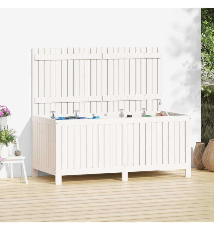 Boîte de rangement de jardin Blanc 147x68x64 cm Bois de pin | Mobilier & Déco