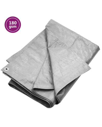 Bâche 180 g/m² 3x3 m Gris PEHD | Mobilier & Déco
