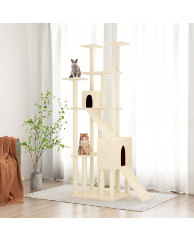 Arbre à chat avec griffoirs en sisal Crème 190 cm | Mobilier & Déco