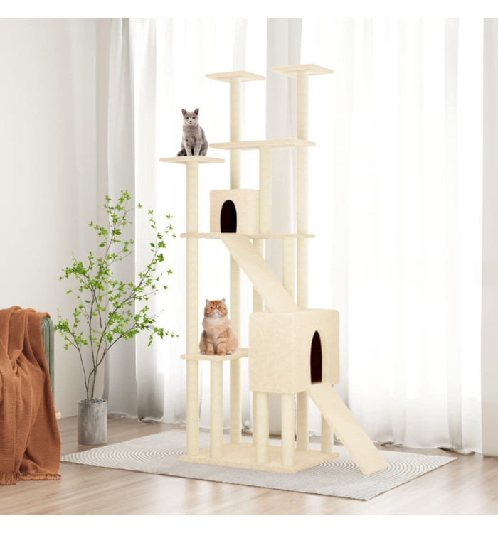 Arbre à chat avec griffoirs en sisal Crème 190 cm | Mobilier & Déco