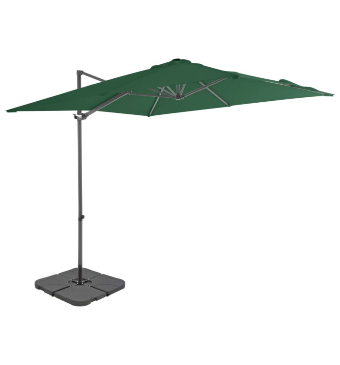 Parasol de jardin avec base portable vert | Mobilier & Déco