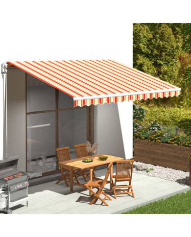 Tissu de remplacement pour auvent Jaune et orange 4,5x3 m | Mobilier & Déco