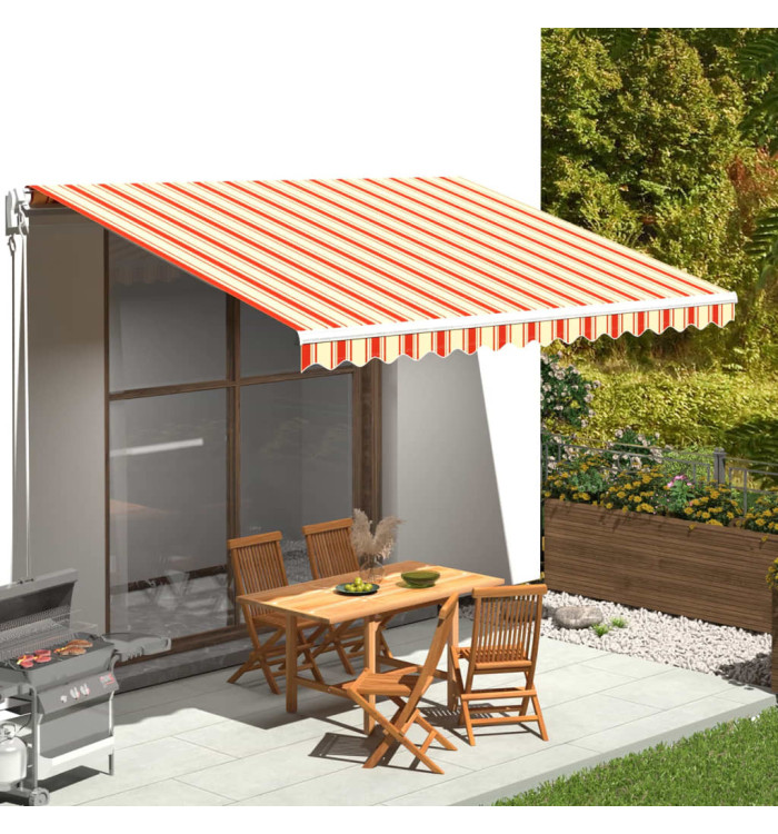 Tissu de remplacement pour auvent Jaune et orange 4,5x3 m | Mobilier & Déco