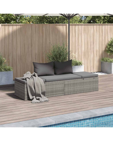Lit de jardin Gris 195x60 cm Résine tressée | Mobilier & Déco