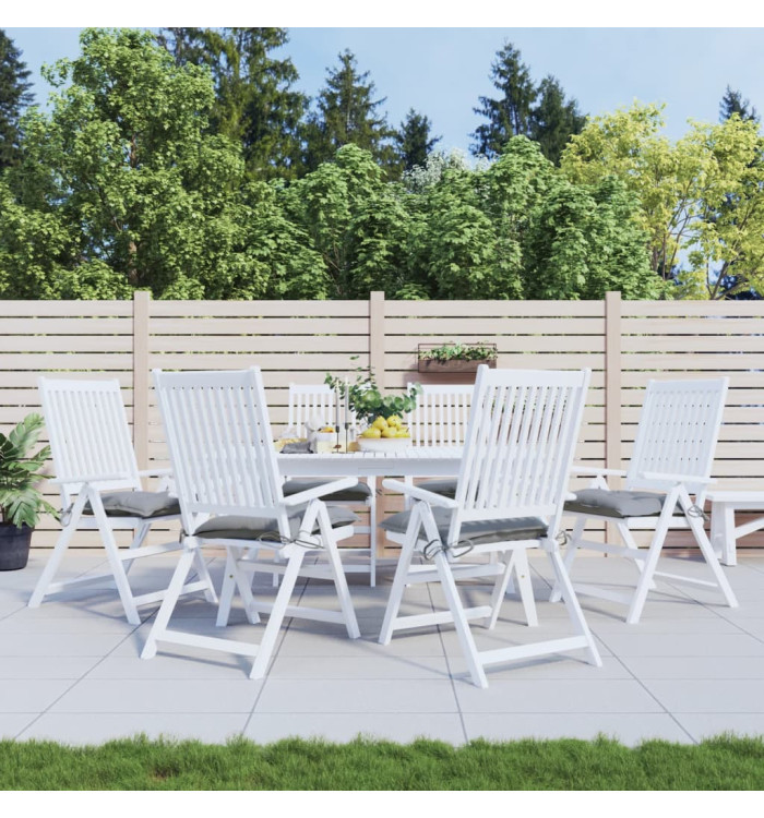 Coussins de chaise lot de 6 gris 50x50x7 cm tissu oxford | Mobilier & Déco