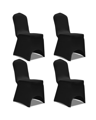 Housse de chaise extensible 4 pcs Noir | Mobilier & Déco