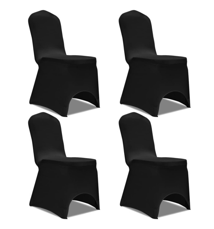 Housse de chaise extensible 4 pcs Noir | Mobilier & Déco