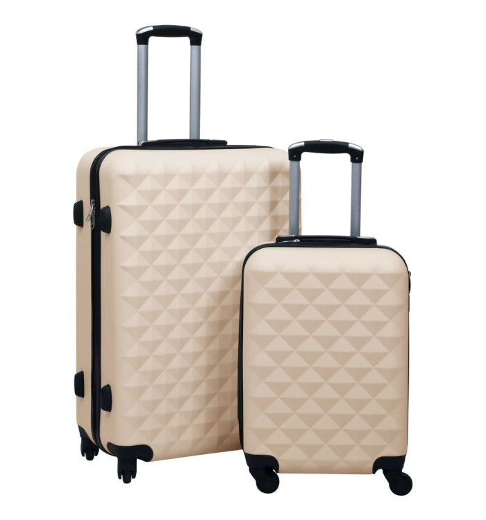 Ensemble de valises rigides 2 pcs Doré ABS | Mobilier & Déco