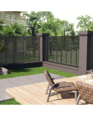 Clôture à persiennes WPC 180x180 cm gris foncé | Mobilier & Déco