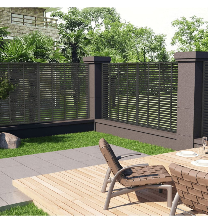 Clôture à persiennes WPC 180x180 cm gris foncé | Mobilier & Déco