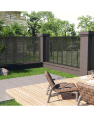 Clôture à persiennes WPC 180x180 cm gris foncé | Mobilier & Déco