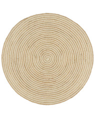 Tapis fait à la main Jute avec design de spirale Blanc 120 cm | Mobilier & Déco