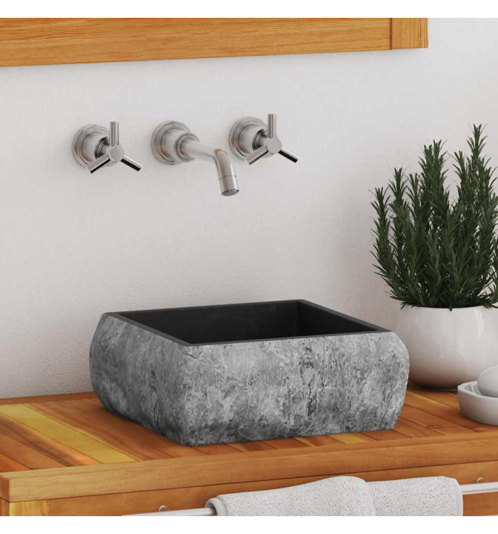 Lavabo Noir 30x30x13 cm Marbre | Mobilier & Déco