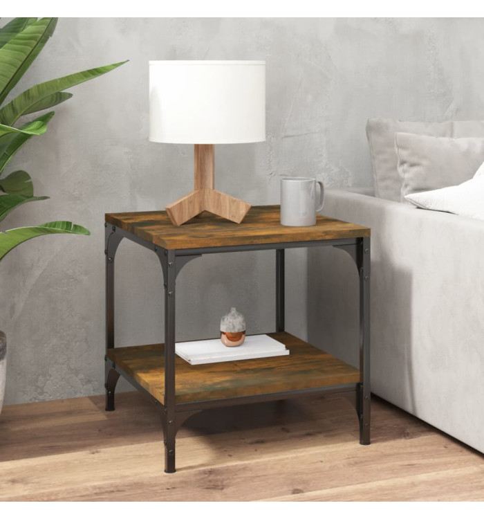 Table d'appoint Chêne fumé 40x40x40 cm Bois d'ingénierie | Mobilier & Déco
