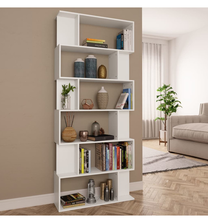 Bibliothèque/Séparateur de pièce Blanc Bois d'ingénierie | Mobilier & Déco