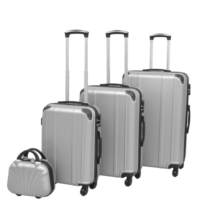 Ensemble de valises à roulettes quatre pièces Argenté | Mobilier & Déco