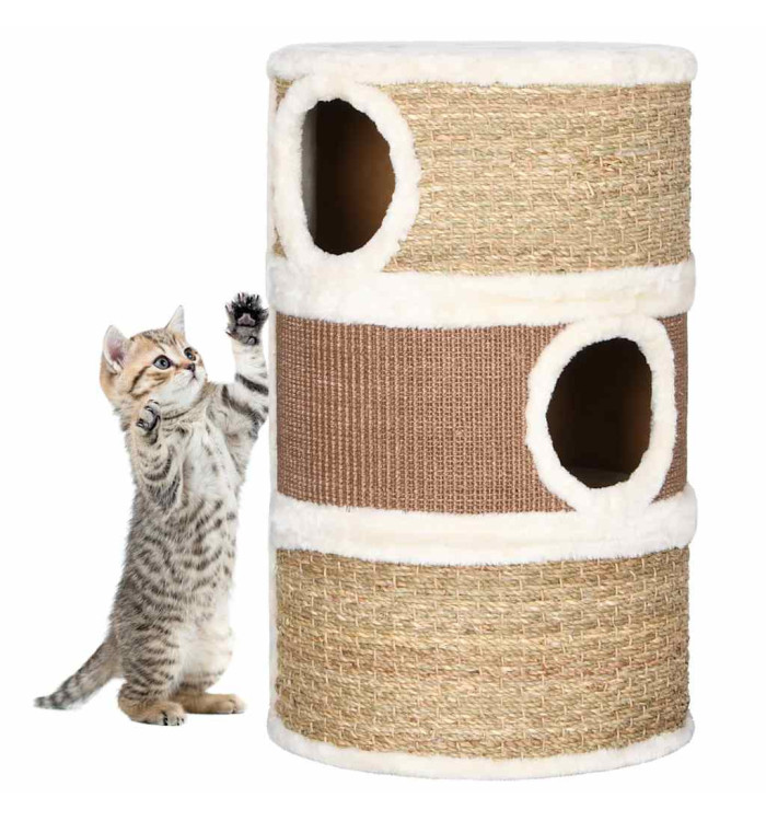 Tonneau à gratter pour chats 60 cm Herbiers marins | Mobilier & Déco