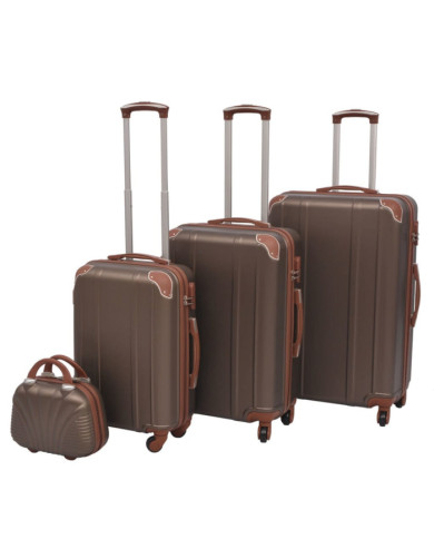 Ensemble de valises à roulettes quatre pièces couleur café | Mobilier & Déco