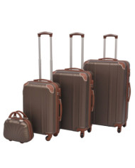 Ensemble de valises à roulettes quatre pièces couleur café | Mobilier & Déco