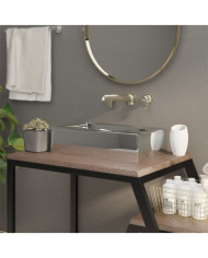 Lavabo avec trop-plein 49 x 25 x 15 cm Céramique Argenté | Mobilier & Déco