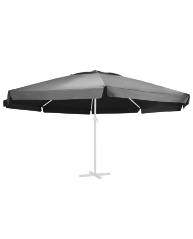 Tissu de remplacement pour parasol d'extérieur Anthracite 600cm | Mobilier & Déco