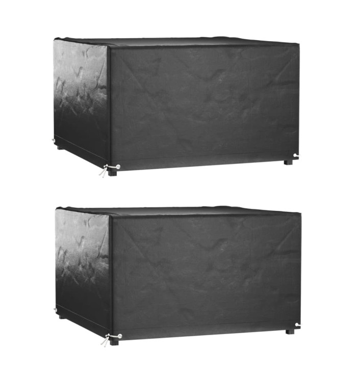 Housses de salon de jardin 2 pcs 8 œillets 125x125x75 cm carré | Mobilier & Déco