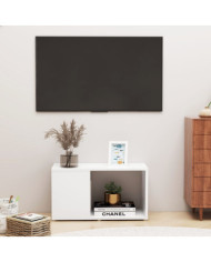 Meuble TV Blanc 60x24x32 cm Bois d'ingénierie | Mobilier & Déco