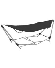 Hamac avec support pliable Noir | Mobilier & Déco