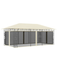 Belvédère avec moustiquaire 6x3x2,73 m Crème | Mobilier & Déco