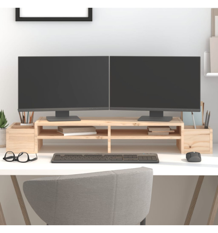Support pour moniteur 100x27,5x15 cm Bois de pin solide | Mobilier & Déco