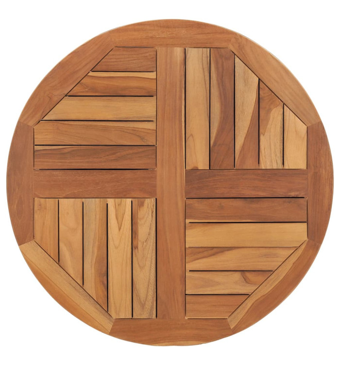 Dessus de table Bois de teck solide Rond 2,5 cm 70 cm | Mobilier & Déco