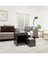 Tables gigognes 3 pcs Gris brillant Bois d'ingénierie | Mobilier & Déco