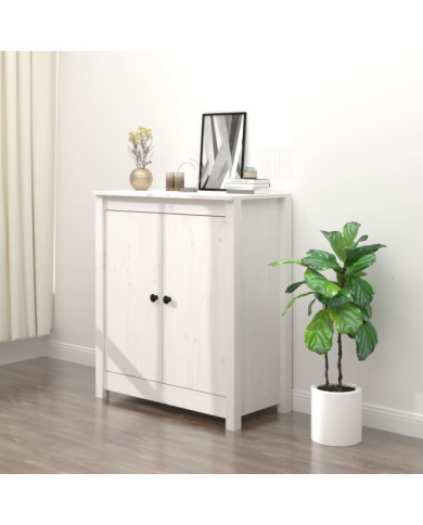 Buffet blanc 70x35x80 cm bois massif de pin | Mobilier & Déco