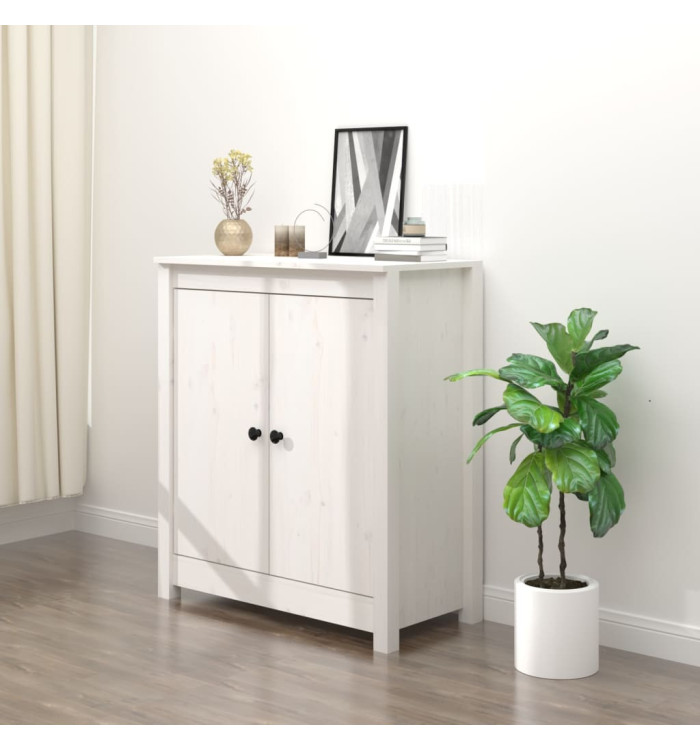Buffet blanc 70x35x80 cm bois massif de pin | Mobilier & Déco
