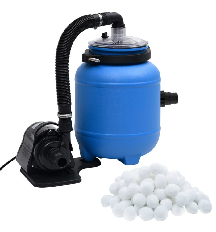 Pompe de filtration de piscine Noir et bleu 4 m³/h | Mobilier & Déco