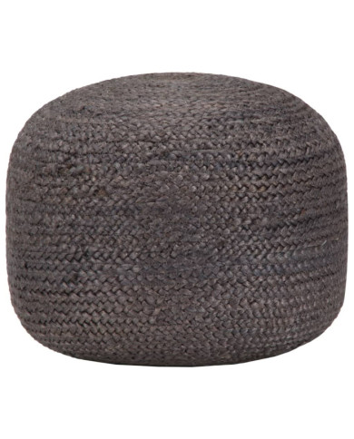 Pouf fait à la main Gris foncé 45 x 30 cm Jute | Mobilier & Déco